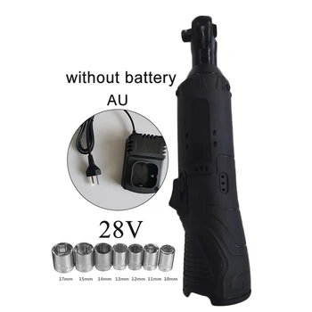 

28V 90nm 3/8 Rechargeable Ratchet Wrench Right Angle Handle Workshop Power Tool