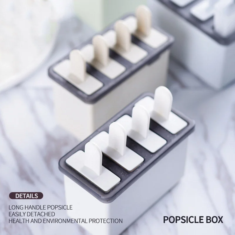 4 ячейки DIY Popsicle классическая форма для изготовления мороженого лоток производитель PP замороженный кубик льда леденец плесень кухня мороженое инструменты для приготовления пищи