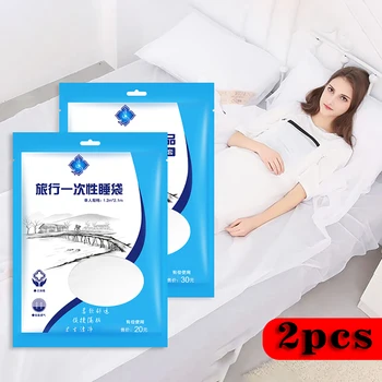 

2PCS Non-woven Fabric Disposable Bedding For Outdoor Travel Hotel Household Disposable Bedding Article Single Sleeping Bag