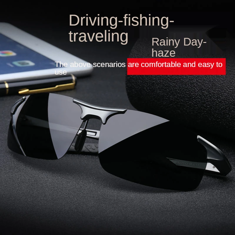 Day And Night Polarized Color-Changing Sunglasses Male Driver Driving Glasses Fishing Night Vision Driving Men’s Special