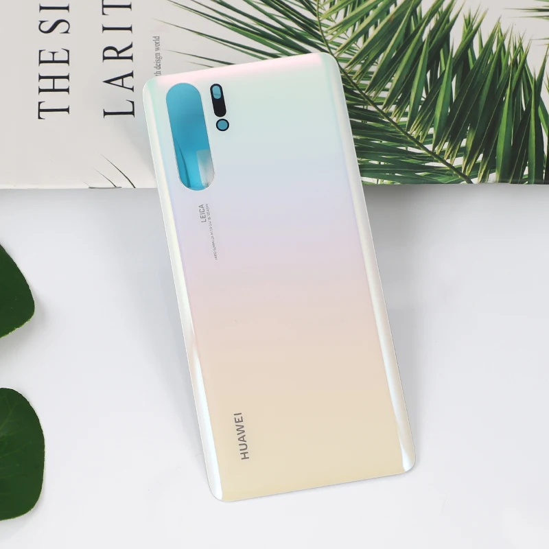 P30Pro стеклянный чехол на заднюю крышку для Huaiwei P30 Pro задняя дверь ремонт замена батарея чехол+ наклейка клей - Цвет: Pearl