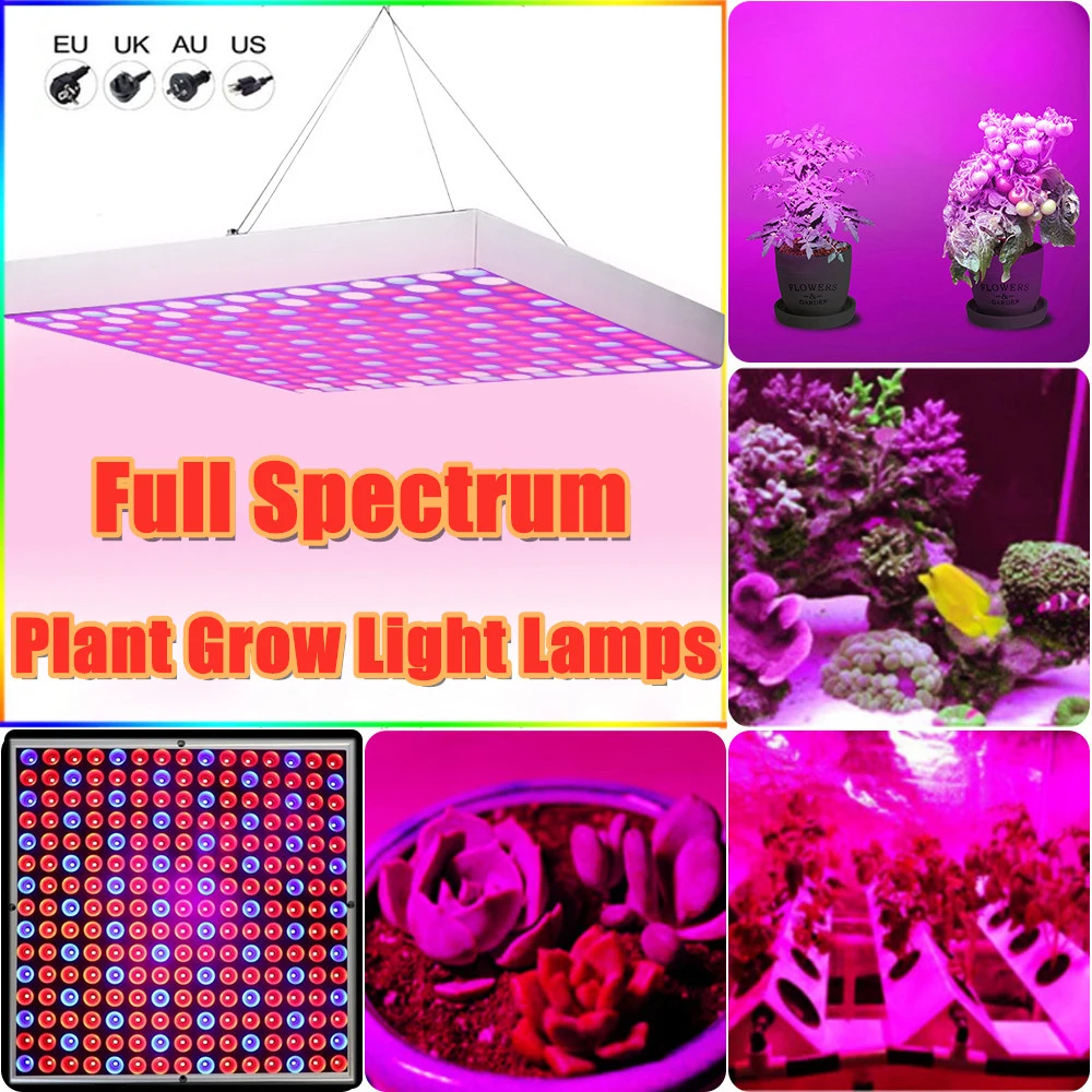 

Junejour Plant Growth Lamp Plant Fill Light Lamp 45W/50W 225LED Panel Shell Red Blue Plant Spot Light Ceiling Down Light