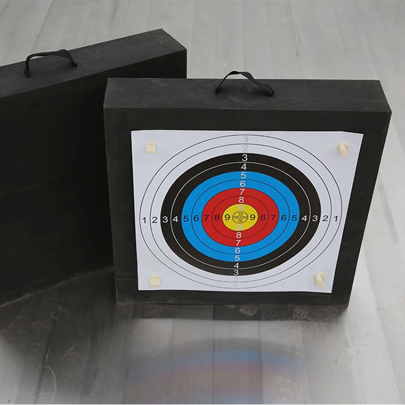 Archery Shooting Target Set 50 * 50 * 5cm EVA Foam Target With Target Papers Nails Outdoor Sports Hunting Archery Accessories