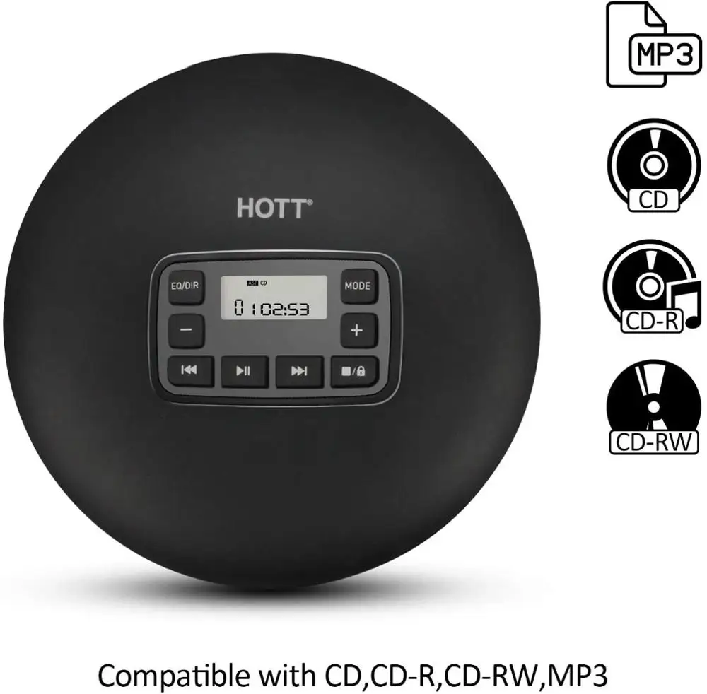 HOTT Rechargeable Portable Bluetooth CD Player