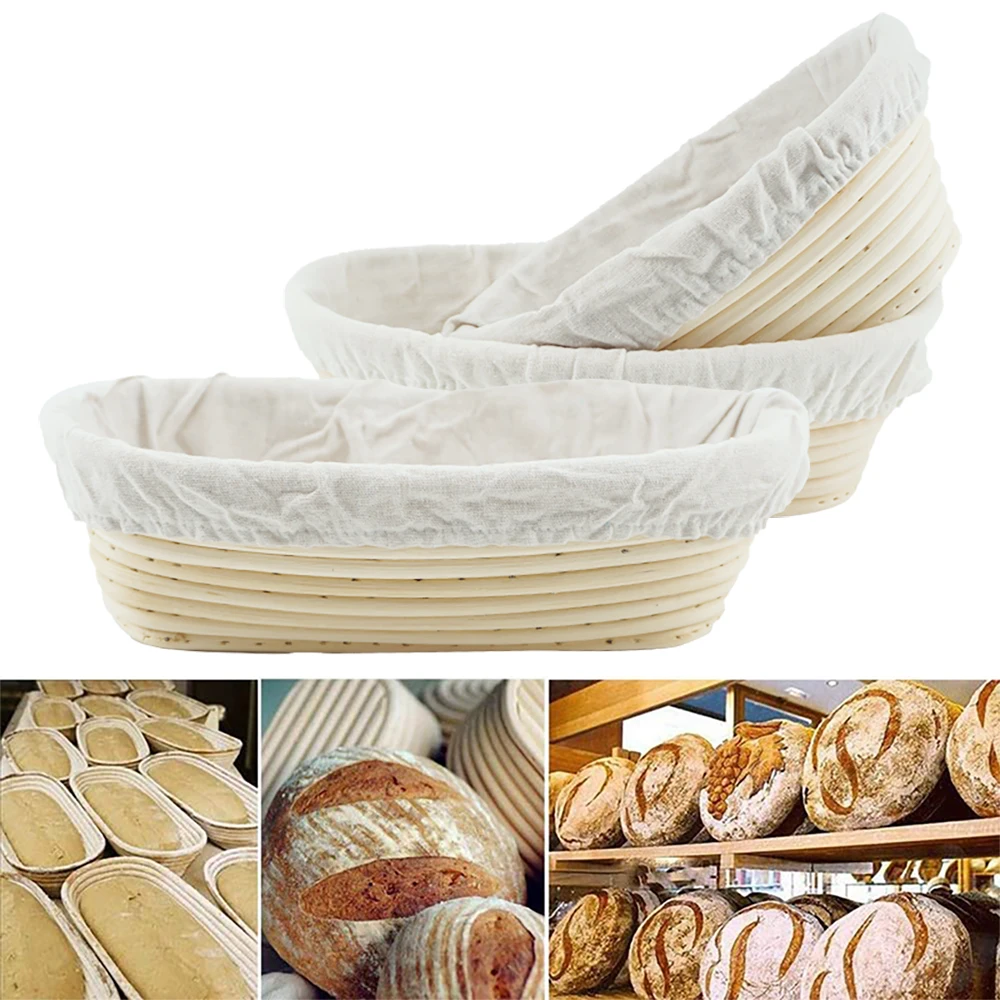 Fermentación Rattan Tejido Masa Pan Cesta Con Cubierta De Tela Hornear  Baguette Prueba Cestas De Almacenamiento Cuchillo De Arco 210609 De 10,31 €