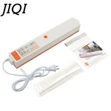 JIQI полностью автоматическая пищевая вакуумная упаковочная машина, бытовой пленочный упаковщик, ЕС, США, 10 шт вакуумных пакетов, 220 В, 110 В