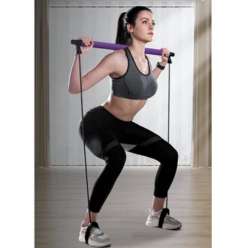 

Pilates Stick Pedal Rally Rubber Tube Yoga Resistance Bands Gym Equipment Elastic Bands Fitness Training Crossfit Gym Pilates