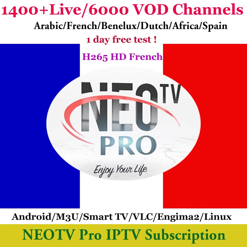 

1 Year NEOTV PRO code French Arabic One year IPTV SUbscription IP TV NEO France Dutch1800+Live Support Android Smart tv M3U