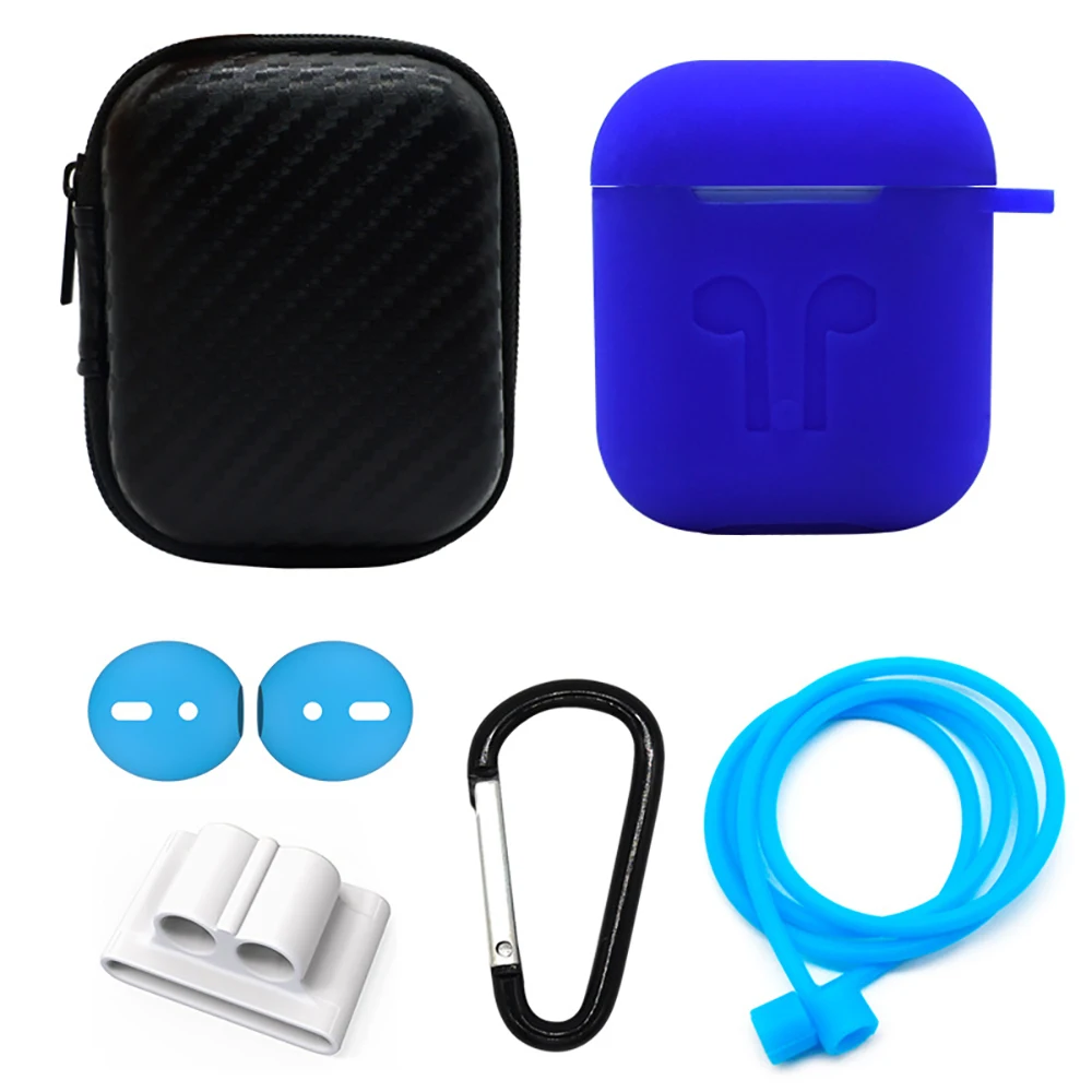 3 6 шт наушники-вкладыши TWS Bluetooth наушники комплект аксессуаров для гарнитура для airpods мешок/наушники мусорное ведро чехол для iPhone X/iphone крюк/зажим держатель/шейным веревка/колпачок для наушников-вкладышей - Цвет: 3