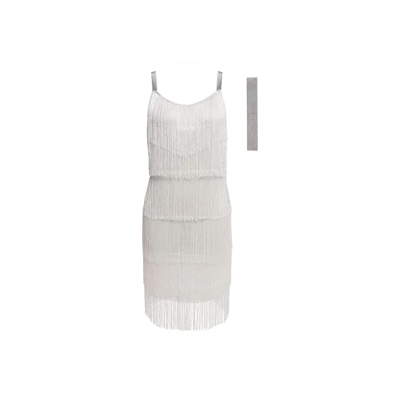 2021   Ƽ   ÷ 巹 Tassels Hem Gatsby Dress With Headband  ȭƮ ׷