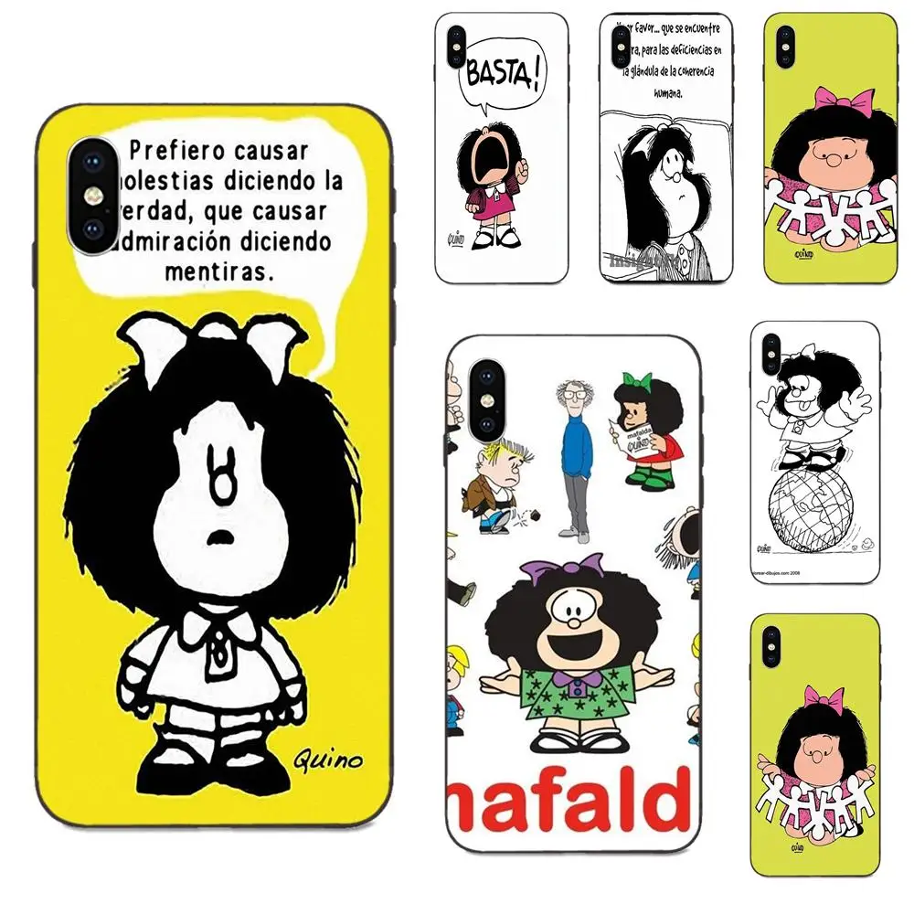 

For Galaxy C5 C7 J1 J2 J3 J330 J5 J6 J7 J730 M20 M30 Ace Core Max Mini Plus Prime Pro TPU Phone Cases Cartoon Mafalda Girl