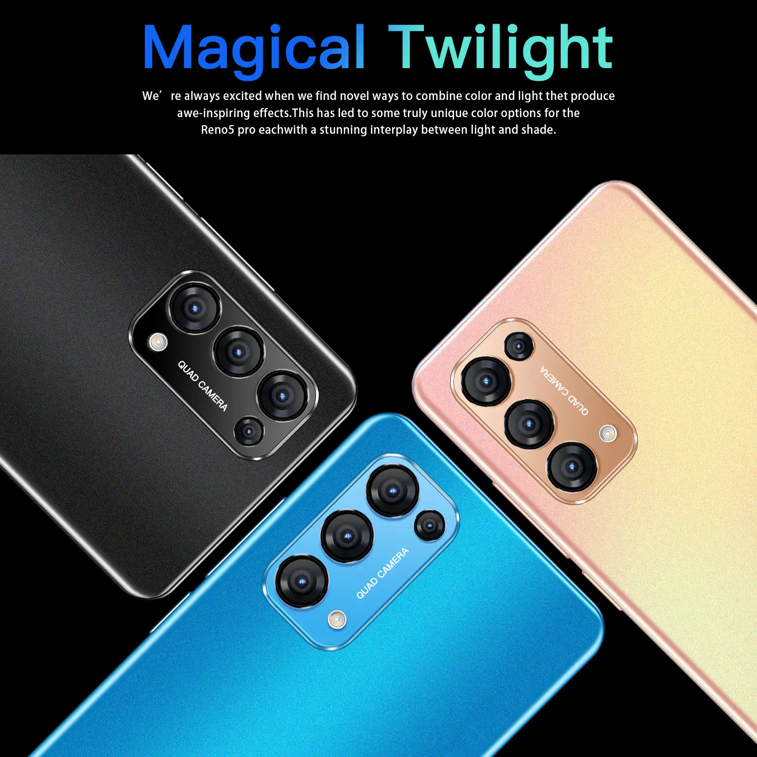 Versão Global Polegada 8gb Ram 256gb Rom Impressão Digital Desbloquear Telefone Inteligente Deca Núcleo Duplo Sim Celular Móvel Mtk6797 Reno5 Pro 7.3 13 inteligente deca núcleo duplo sim celular móvel mtk6797