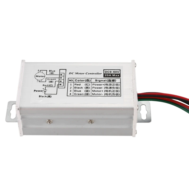 DC 9V 12V 24V 48V 60V 20A драйвер регулятора скорости двигателя ШИМ 25KHz