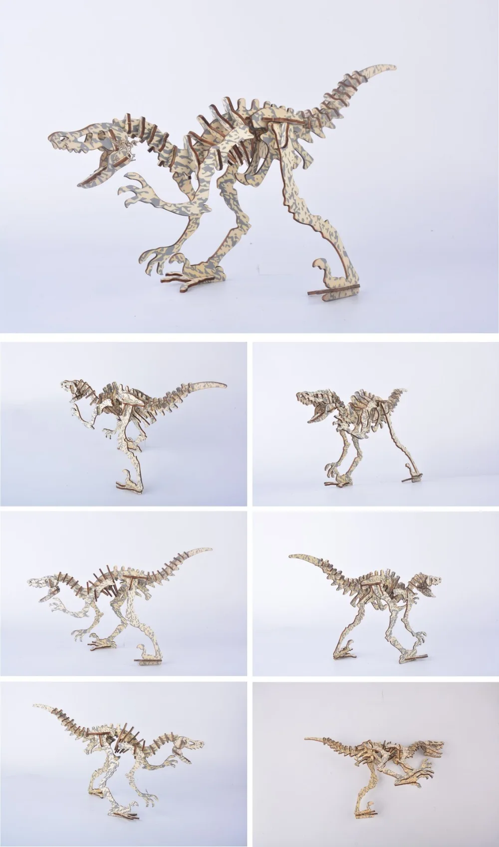 DIY лазерная резка 3D механическая модель динозавра деревянная игра головоломка сборка игрушка подарок для детей и взрослых распределение