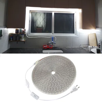 

220V LED Strip Light 5050 SMD Waterproof RGB LED Tape Diode Ribbon 1M 2M 5M 10M 20M DIY Garland Backlight Kitchen Cabinet Lamp