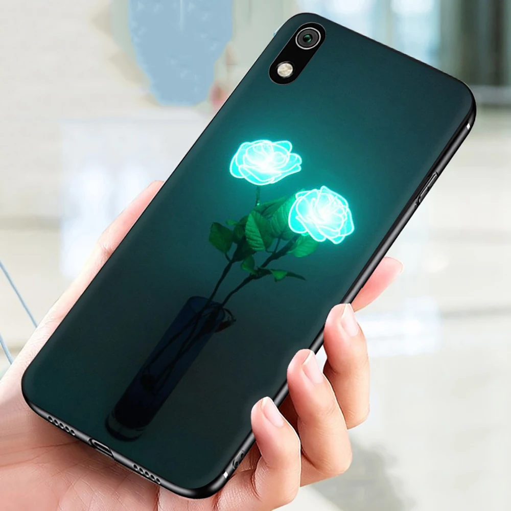 Светящиеся розы в темное время суток красивый силиконовый чехол для телефона для Xiaomi Redmi 4A 4X5 5A 5plus 6A 6 pro 7 7A 8A S2 G0 K20 Pro