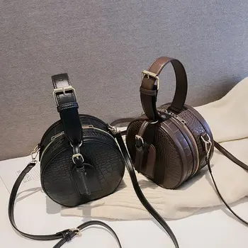 

Bag Women's 2020 New Style Korean-style Stone Pattern Crossover Shoulder Bag/hand Bag Small round Bag Casual Versatile Shoulder