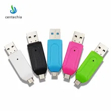 Случайный цвет 1 шт. 2 в 1 USB OTG адаптер Универсальный Micro USB устройство для чтения карт SD TF телефон удлинительные разъемы Micro USB OTG адаптер