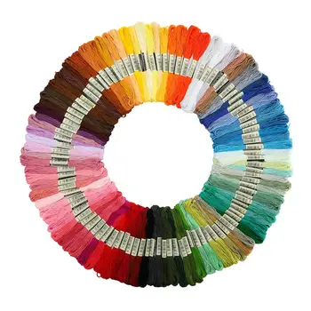 

100 Colors Skeins Embroidery Pen Needle Set Thread Punch Stitching Knitting Kit Women Mom DIY Sewing Accessories With Tweezer