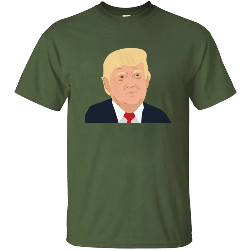 Индивидуальная футболка с рисунком Дональда Трампа для мужчин, уникальная Базовая однотонная мужская футболка, хлопковая Футболка в стиле хип-хоп с защитой от морщин