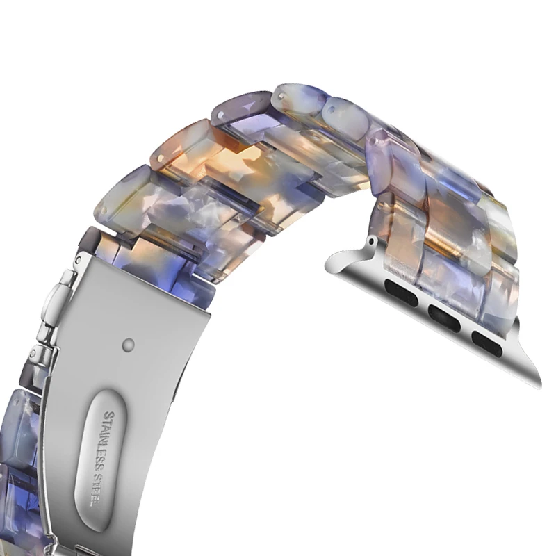 Ремешок из смолы для Apple Watch Band 5 4 44 мм 40 мм I Watch браслет 42 мм 38 мм аксессуары браслет синего цвета океана