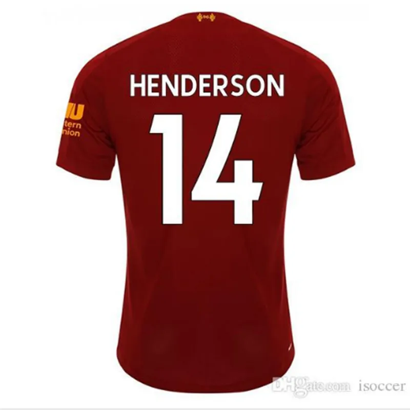 19 20 Liverpoolea рубашка M. SALAH FIRMINO MANE VIRGIL HENDERSON ROBERTSON MILNER KEITA Liverpoolea Футбольная Футболка - Цвет: shirt