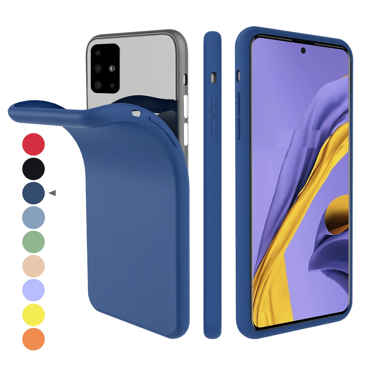 Для samsung Galaxy A51 задний Чехол тонкий мягкий ТПУ чехол для телефона Встроенный бархатный материал Анти-Царапины защитный чехол Coque Funda - Цвет: Gemstone Blue