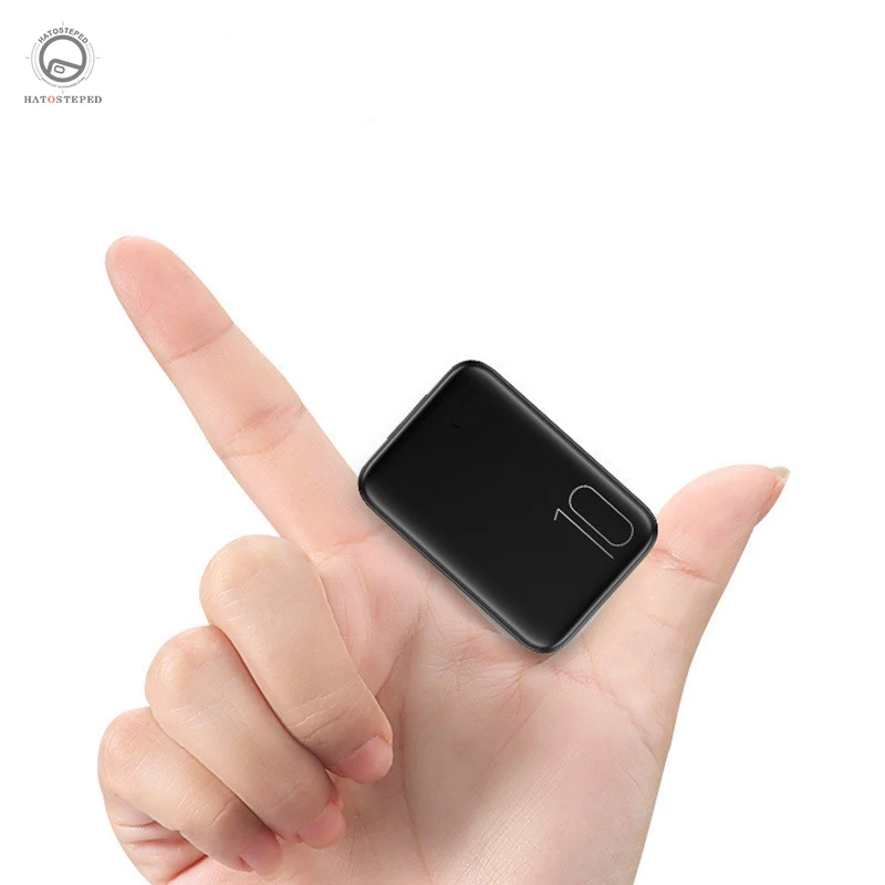 

10000mAh Mini Power Bank Tpye-C Intput Quick Charge Side Display Portable Charger Dual USB Fast Output 10000mAh Powerbank