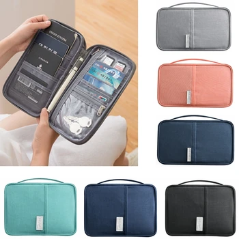 

Protable Travel Passport Storage Bag Travel Document Bag Cation Hand Bag Waterproof Dustproof ID Card Sorting Bag