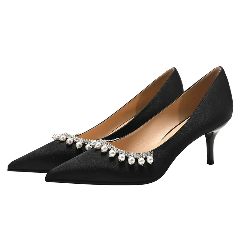 

Женская атласная обувь на высоком каблуке, 6 см