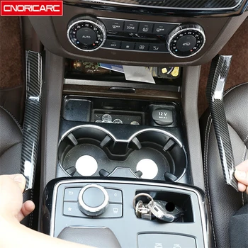 

Car Styling Console Water Cup Holder Trim Strips 2Pcs For Mercedes Benz GLE W166 ML GL GLS X166 2013-2019 ABS Interior