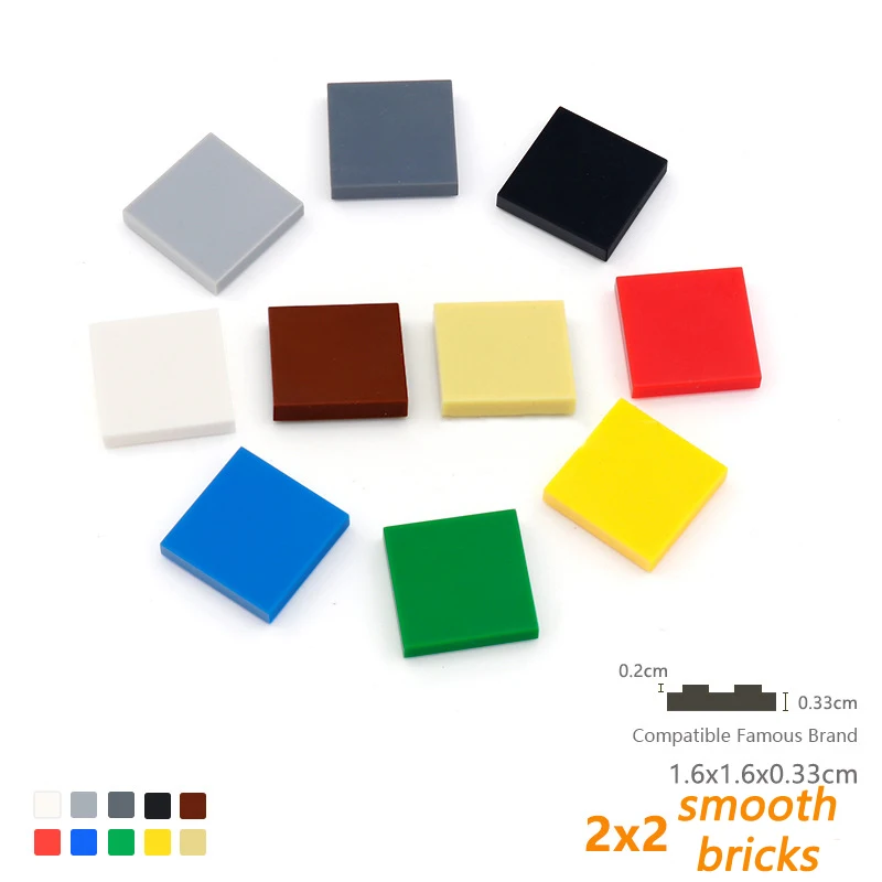 DIY 빌딩 블록 피규어 벽돌, 세라믹 타일, 교육용 크리에이티브 사이즈, 어린이 3068 장난감과 호환 가능, 2x2, 1200 개