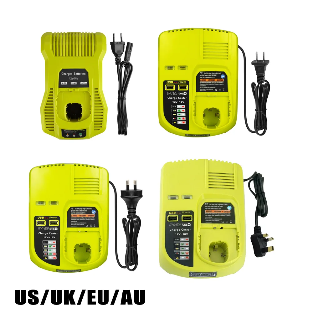 Зарядное устройство Li Ion NiCad P108 P117 для Ryobi 12V 18V Ni CD MH US/UK/AU/EU зарядное One Plus