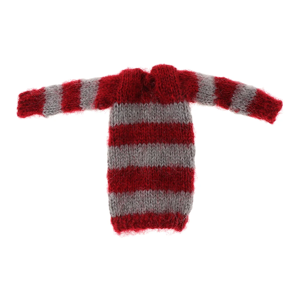 1/6 Scale Doll Costume, Oversize Striped Sweater for 27cm Obitsu, Blythe, Licca-Chan, Momoko 12 inch Dolls
