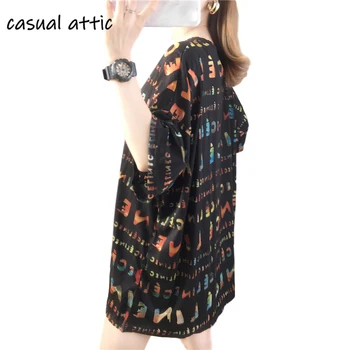 

Summer 100% Cotton Long Letter Print Tshirt Females Tops Harajuku 2020 Korean Round Neck Loose Hip Hop Long Women's Tshirts