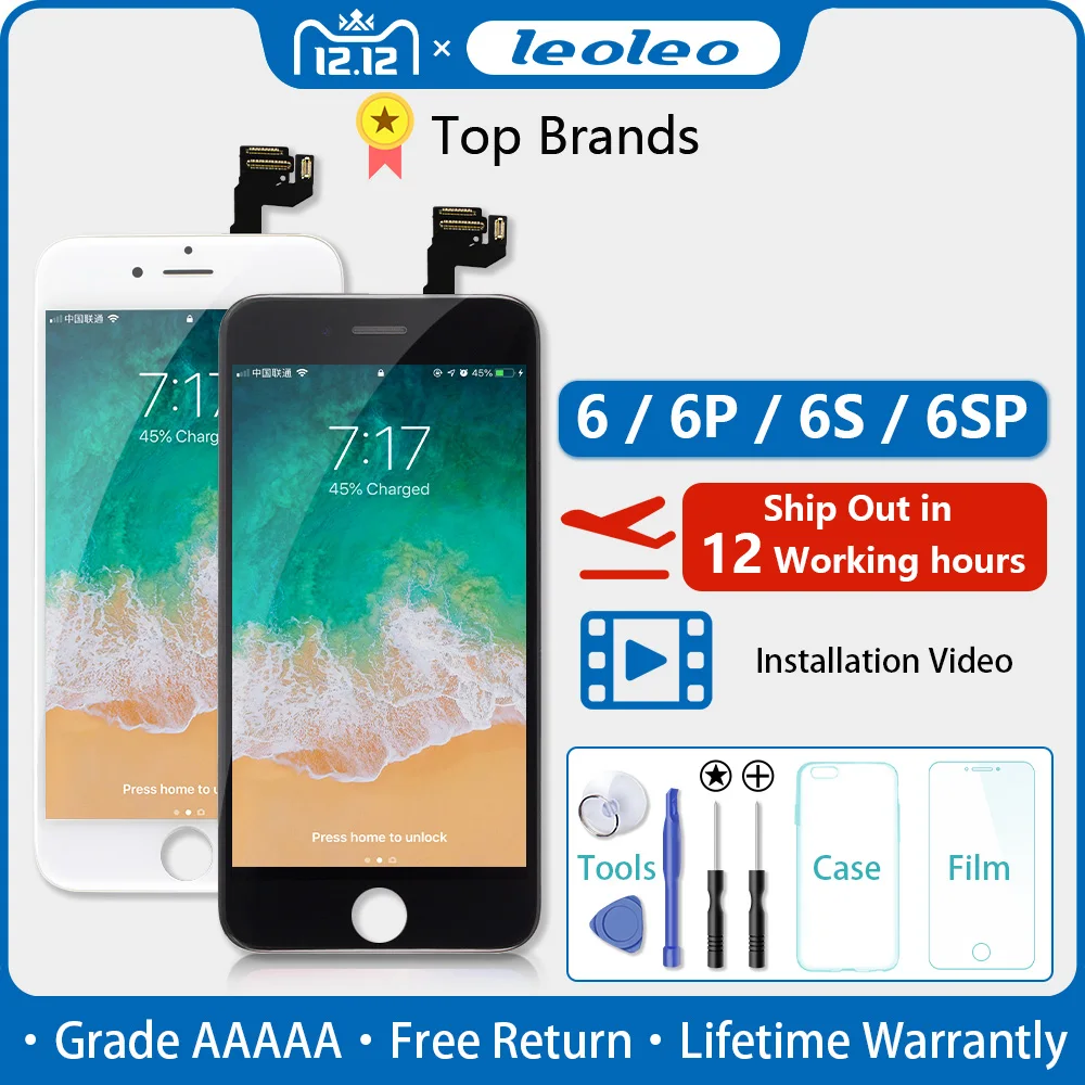 AAAAA для iPhone 6 6s Plus ЖК-экран полная сборка для iPhone 5S 6plus ЖК полная сборка ПОЛНАЯ камера+ кнопка домой наушник