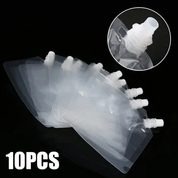 

10pcs 235/423ml Transparent Nozzle Bag Spouted Drink Bags Beverage Packaging Pouch For Camping Outdoor Liquid Storage