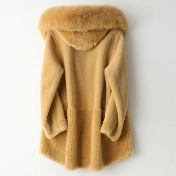 

high autumn and winter 2020 quality small particles 100% wool fur women's composite fur fox fur collar coat