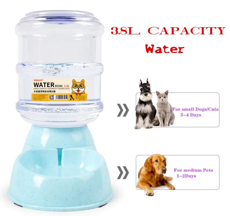 Water Feeder 3.8л Автоматический Питатель питьевой воды фонтаны для кошек собак большой емкости пластиковые домашние собаки еда диспенсер воды для миски - Цвет: Water Feeder