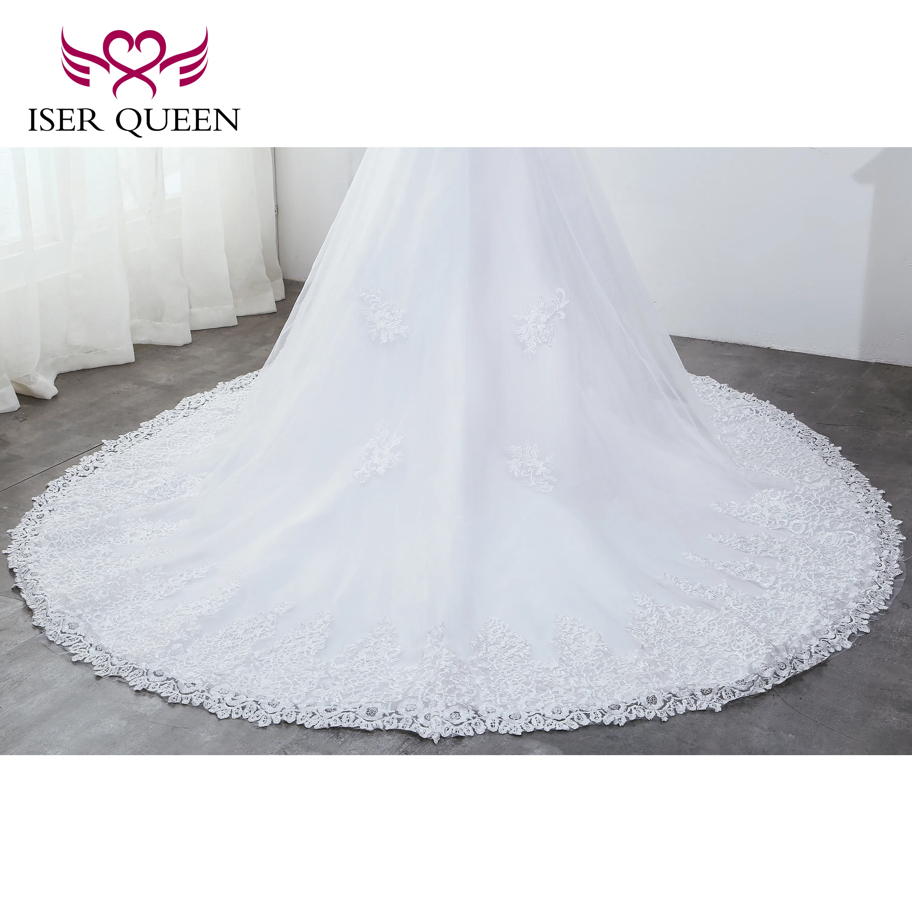 О-образный вырез тяжелое Бисероплетение Русалка свадебное платье чистый белый кисточкой свадебное платье вышивка тюль кружево свадебное платье es WX0042