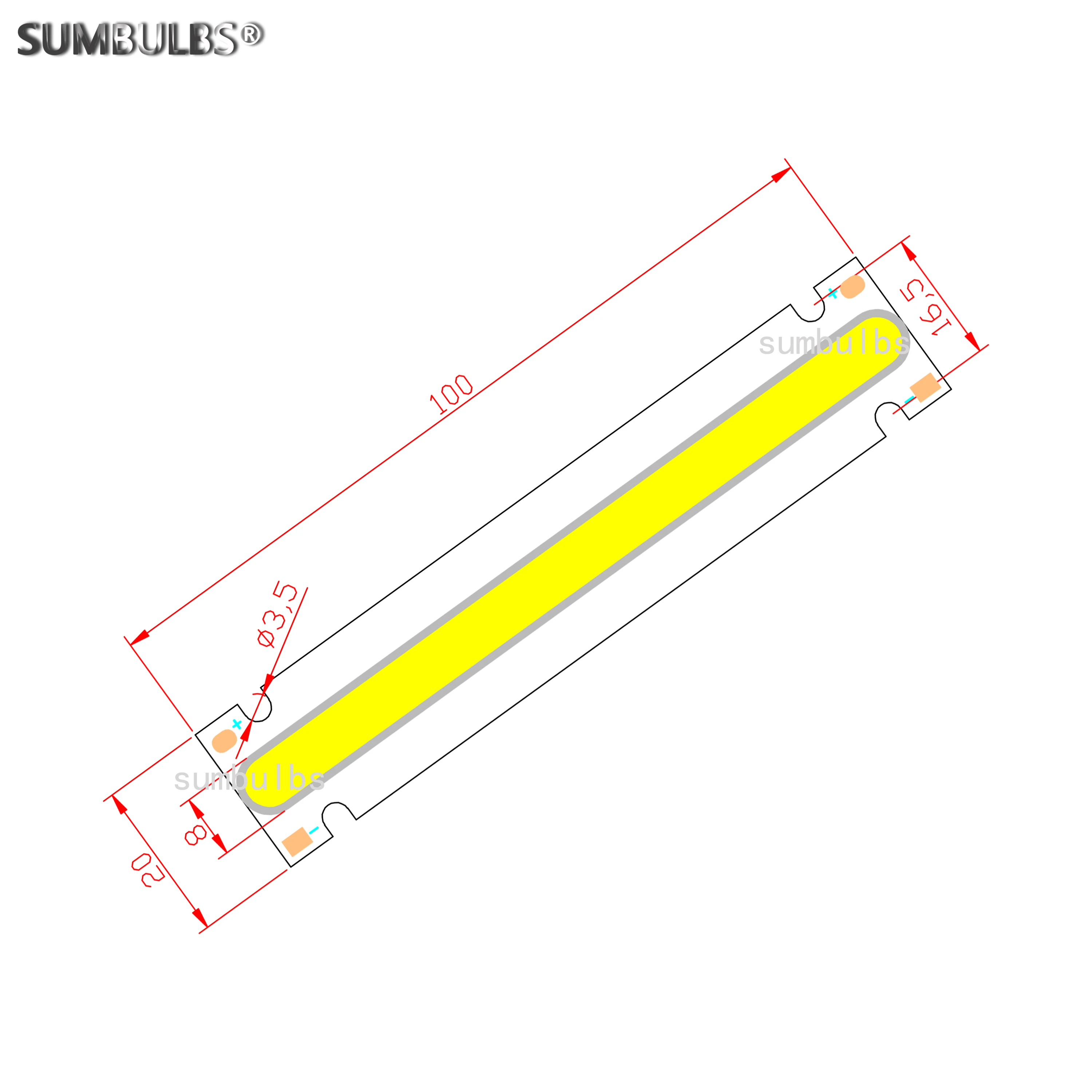 LED Module DC 6V 600LM COB 10x2cm 3000K 6500K for DIY Lamp