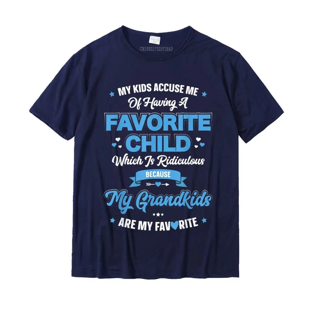 Leisure 100% Cotton Tshirts for Men Short Sleeve Custom T Shirt Funky Autumn Round Collar T Shirt Printed Top Quality My Grandkids Are My Favorite Shirt Fathers Day Funny Grandpa T-Shirt__MZ16986 navy