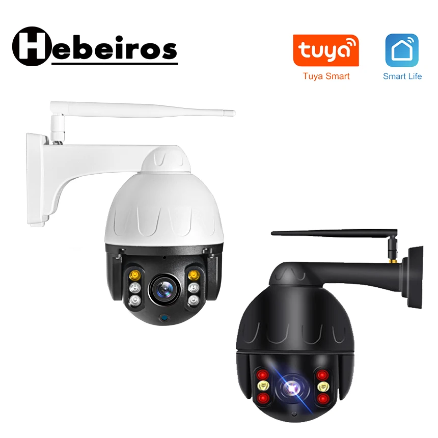 Hebeiros Tuya Wifi камера 1080P IP67 водонепроницаемая уличная Беспроводная скоростная купольная IP PTZ камера видеонаблюдения CCTV Smart Life