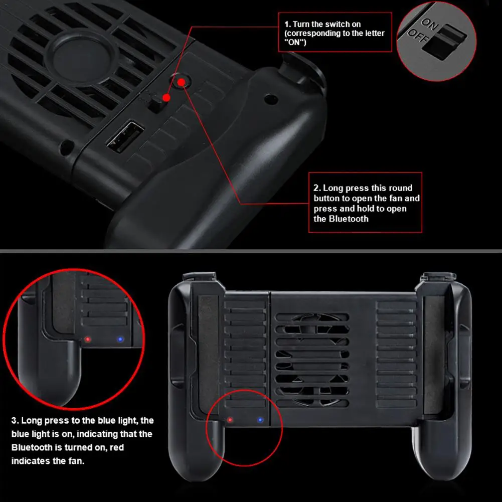  Bluetooth Retractable With Radiator Built In 2000Am Large Capacity Charging Battery For PUBG Game C