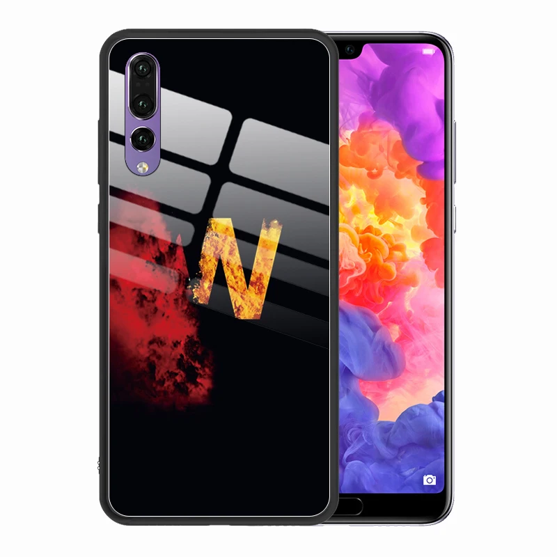 Роскошный чехол для телефона с 26 буквами A B C D для huawei P20 Lite Pro Huawie P30 Lite Pro Coque, закаленное стекло, чехол для huawei P30 Lite P30 Pro huawei mate 10 Lite 20 Lite Funda