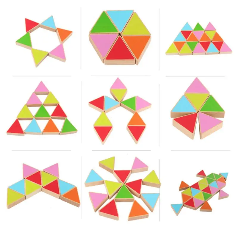 Children Table Game Wooden Hexagonal Jigsaw Early Education Teaching Aids Puzzle