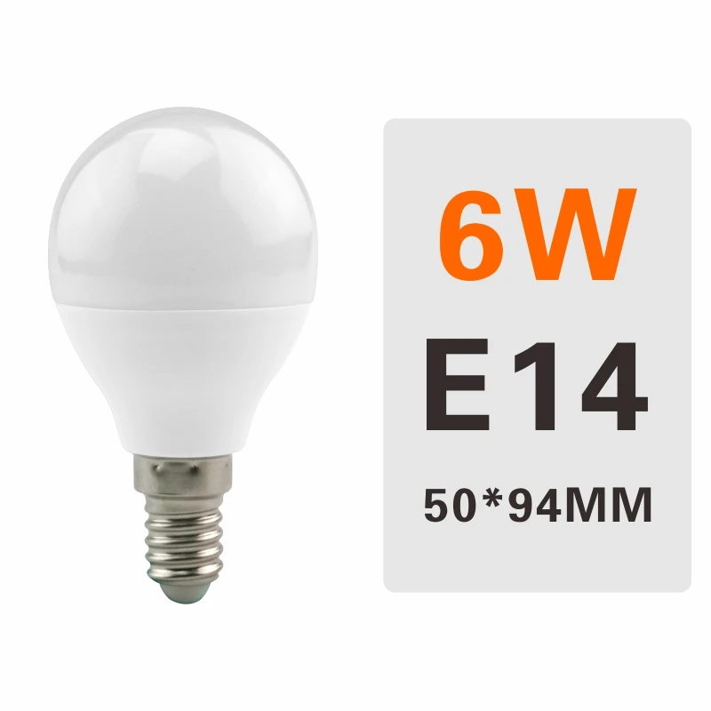 6W E14 Светодиодный ламповый светильник E27 E14 220 В, умная лампочка IC 3 Вт 6 Вт 9 Вт 12 Вт 15 Вт 18 Вт 20 Вт, лампада высокой яркости, Светодиодный точечный светильник Bombilla - Испускаемый цвет: 6W E14