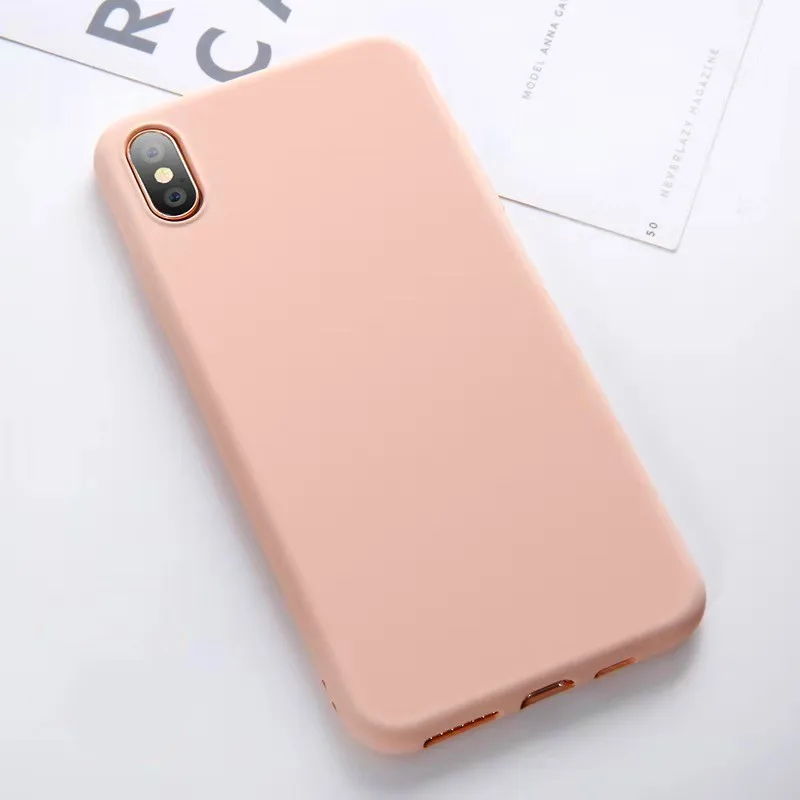 Силиконовый чехол для телефона Iphone XS MAX XR X Чехлы для Apple для IPhone 7 8 6 S Plus чехол Capa - Цвет: Розовый