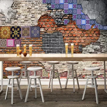 

Milofi manufacturers custom 3D brick wall art retro vintage background wallpaper mural