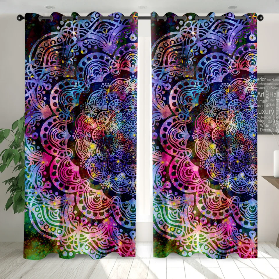 ONGLYP занавески для гостиной в богемном стиле Мандала затемняющие спальни Декор
